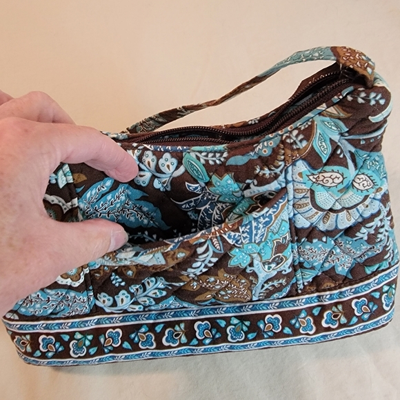 Vera Bradley Brown/Aqua Handbag - Picture 5 of 7